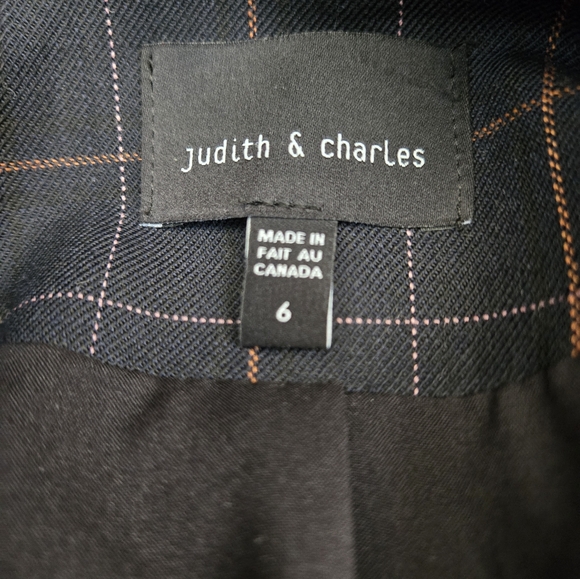 JUDITH & CHARLES Black Checkered Coat/ Blazer. Size 6 - Picture 11 of 14